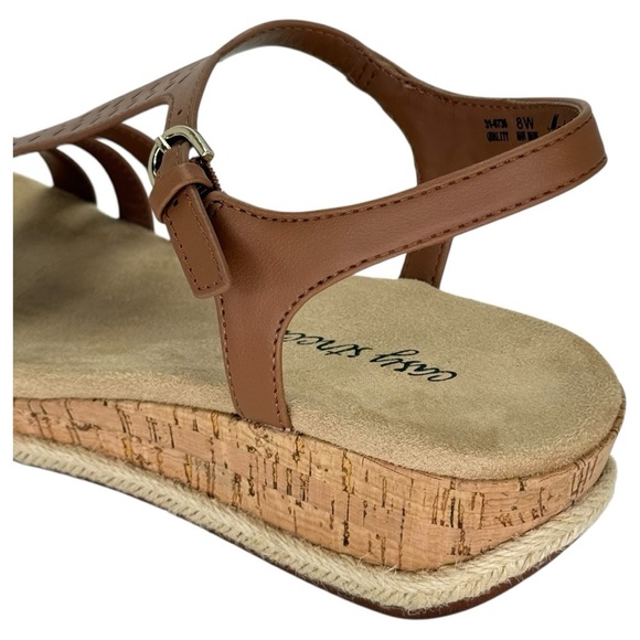 Easy Street Dorinda Tan Faux Leather Womens Sandals Size 8W - Picture 8 of 13